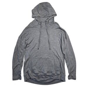 WOOLX Callie Womens Merino Wool Hoodie Gray Long Sleeve Pullover XL Athleisure